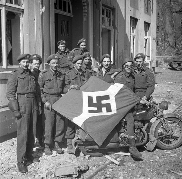 Photo of Captured Nazi Flag