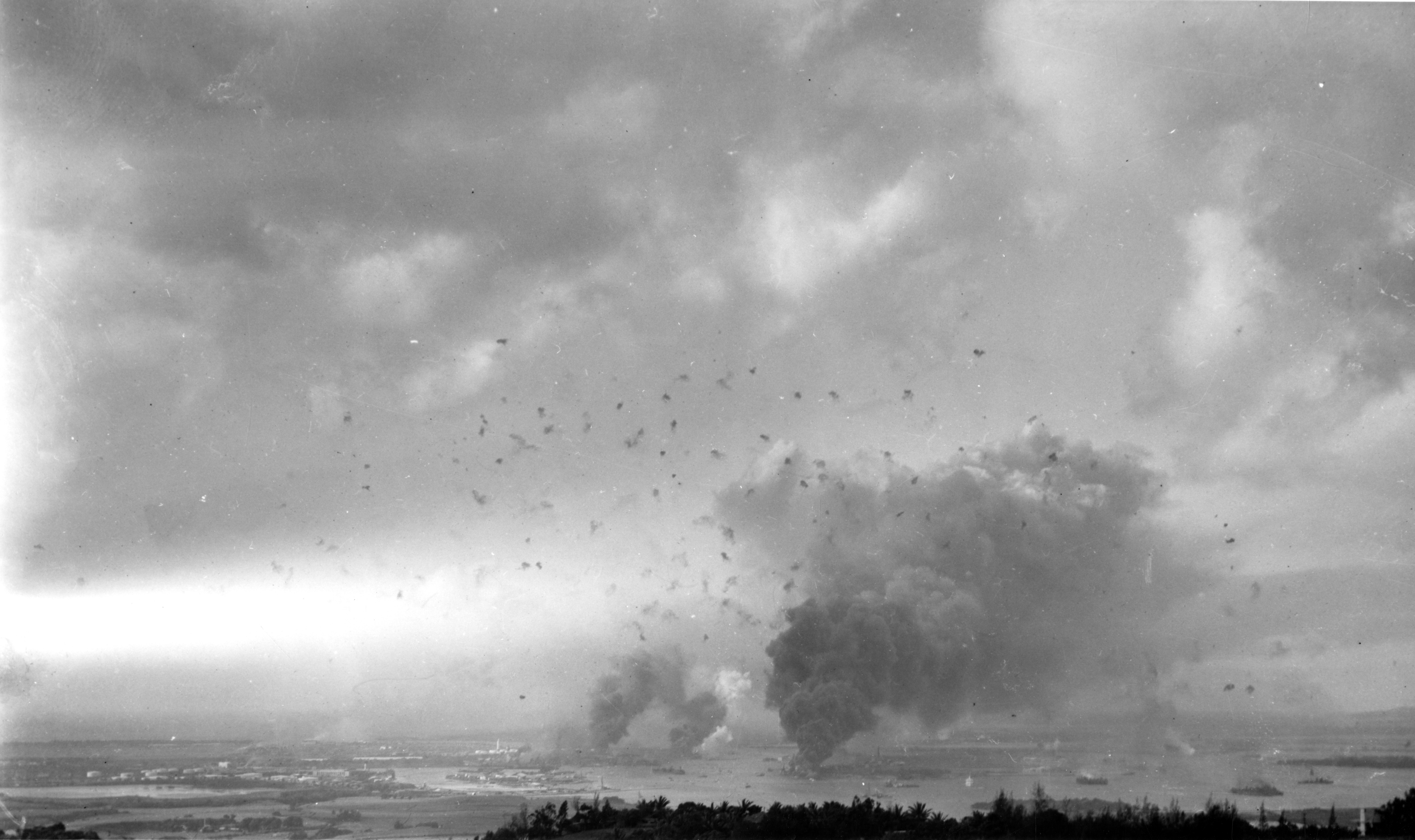 Photo of Anti-aircraft shell bursts blot the sky