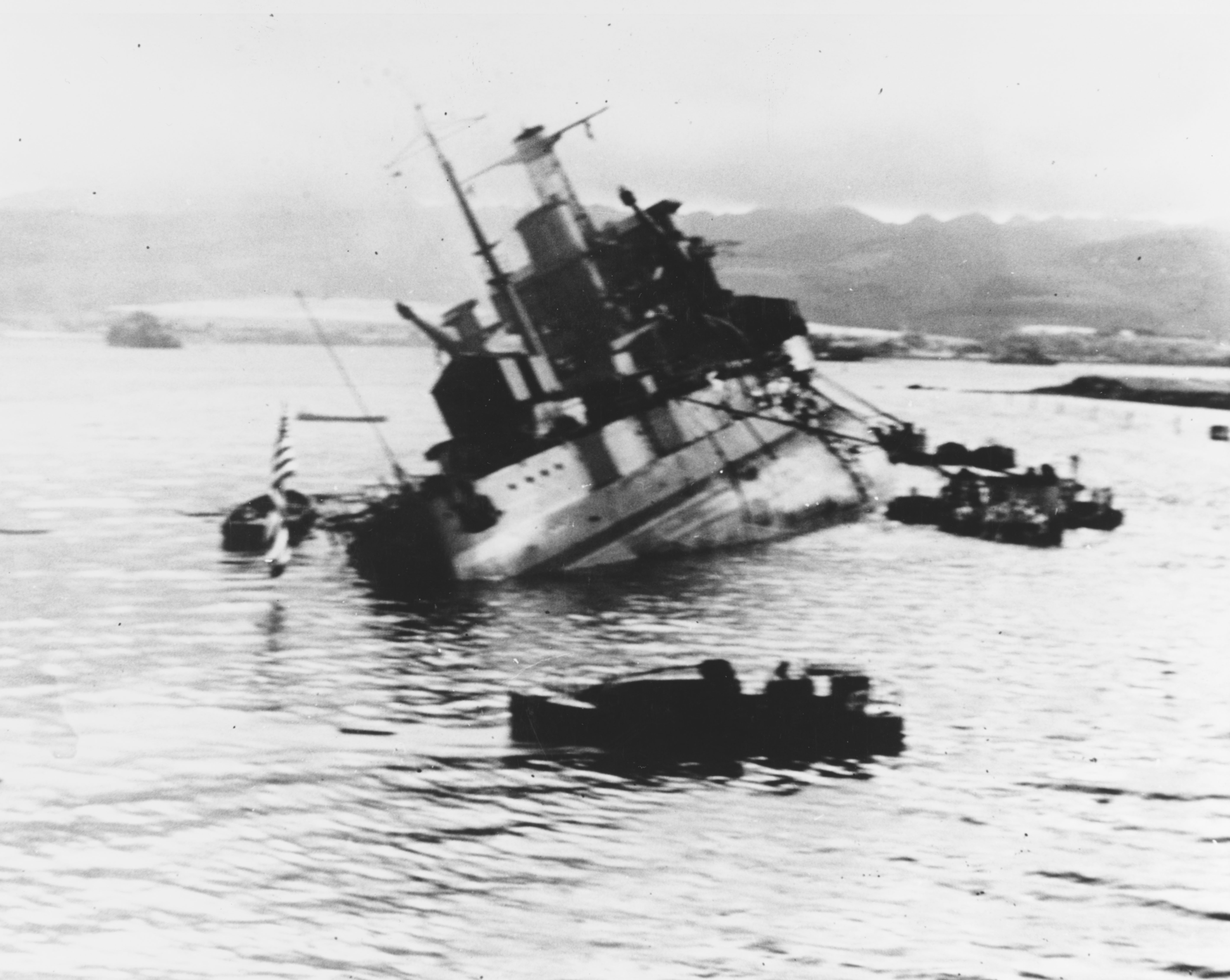 Photo of USS Utah capsizing