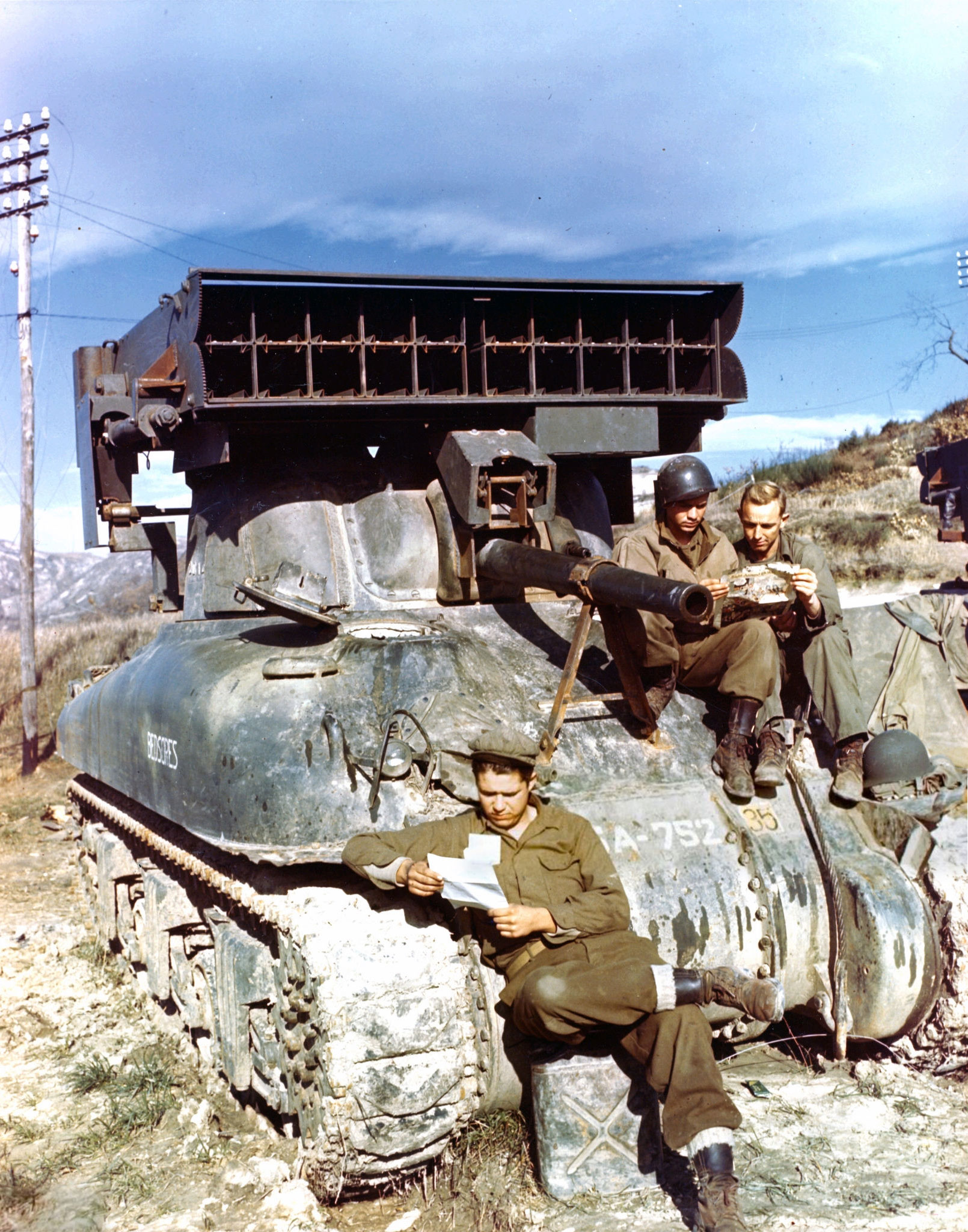 Photo of T-40 'Whizz Bang' on M4 Sherman