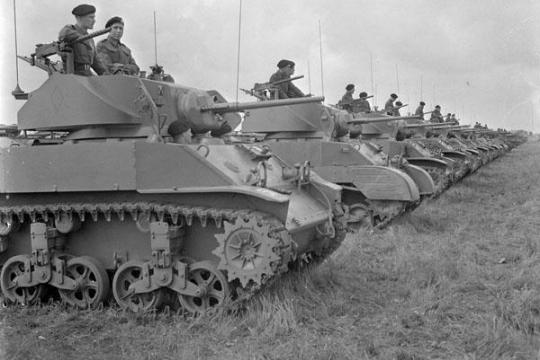 Stuart V Tank Column - Canadian Army - War Photos