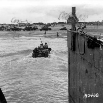 Weapons carrier on Utah beach