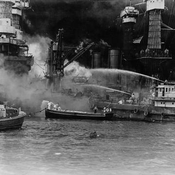 Fighting fires on USS West Virginia