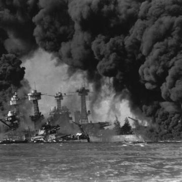 USS West Virginia burning strong