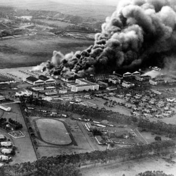 Wheeler Army Air Field burning